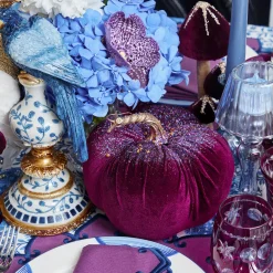 Mrs. Alice Purple Glitter Pumpkin (Pair)< Autumn Decorations