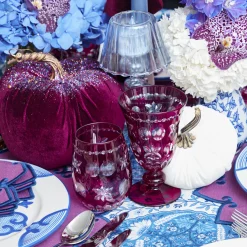 Mrs. Alice Purple Glitter Pumpkin (Pair)< Autumn Decorations