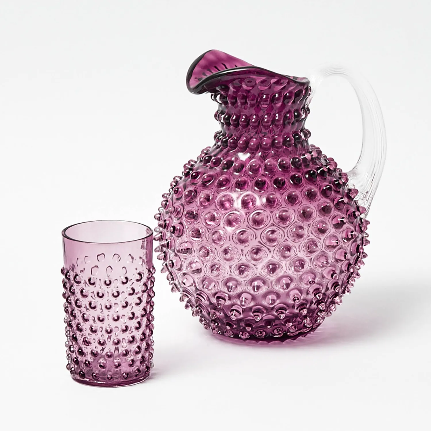 Mrs. Alice Purple Hobnail Jug & Glasses (Set of 6)< Summer Glassware | Glassware Sets