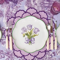 Mrs. Alice Purple Tulip Dinner & Starter Plates (Set of 8)< Crockery Sets