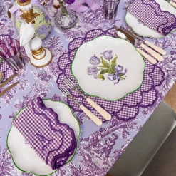 Mrs. Alice Purple Tulip Dinner & Starter Plates (Set of 8)< Crockery Sets