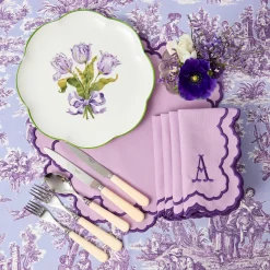Mrs. Alice Purple Tulip Dinner Plates (Set of 4)< Dinner Plates | Crockery Sets