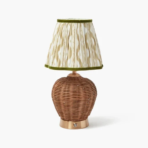 Mrs. Alice Putty & Green Ikat Lampshade (18cm)< Summer Lighting | Lampshades