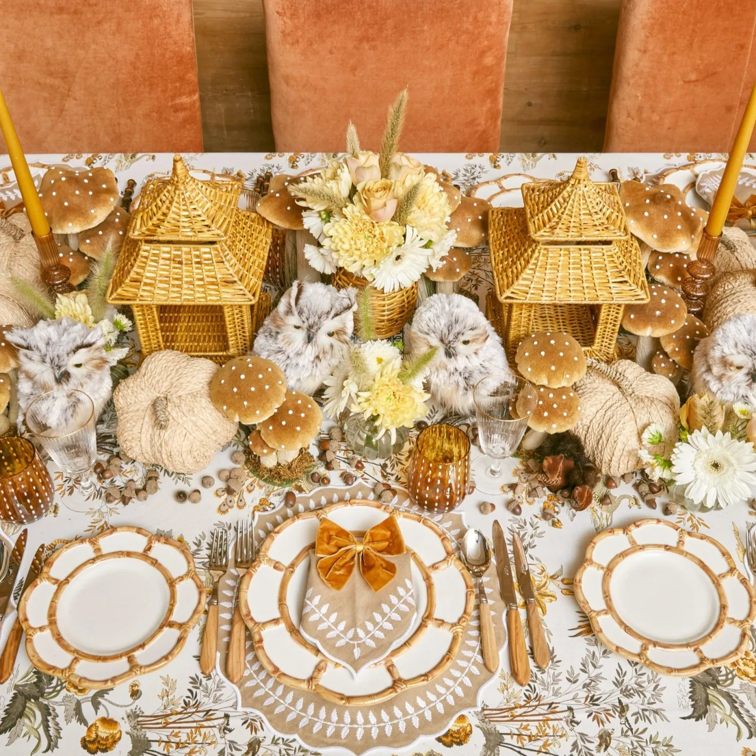 Mrs. Alice Raffia Pumpkin Family< Autumn Decorations