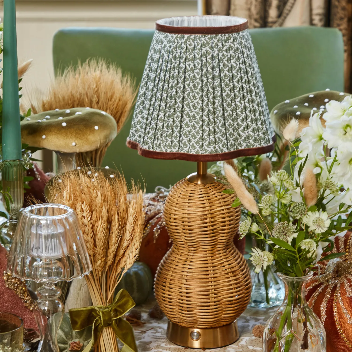 Mrs. Alice Rattan Bardot Rechargeable Lamp< Rechargeable Table Lamps | Lamp Stands