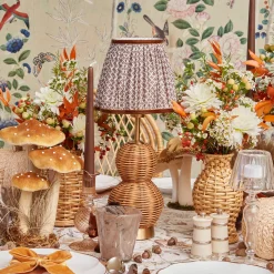 Mrs. Alice Rattan Bardot Rechargeable Lamp< Rechargeable Table Lamps | Lamp Stands