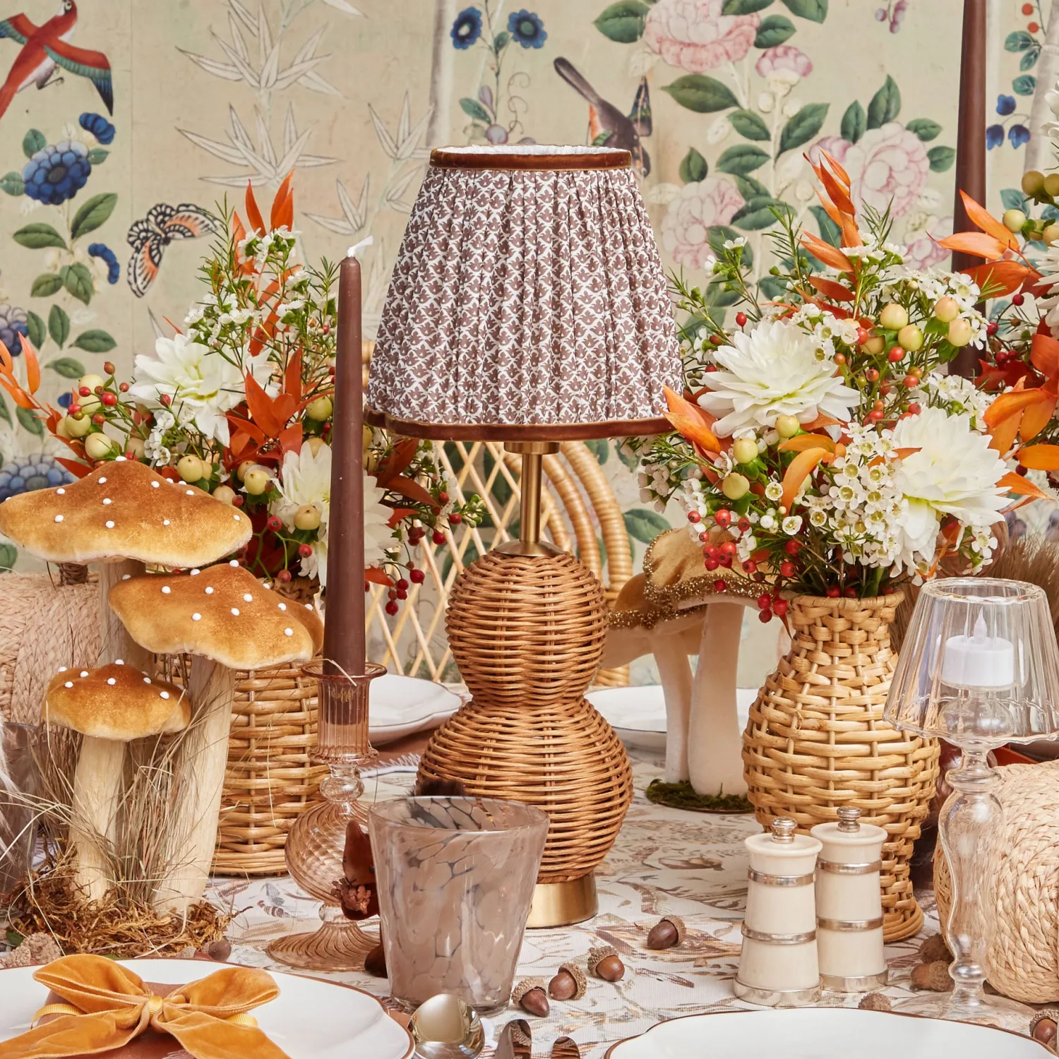 Mrs. Alice Rattan Bardot Rechargeable Lamp< Rechargeable Table Lamps | Lamp Stands