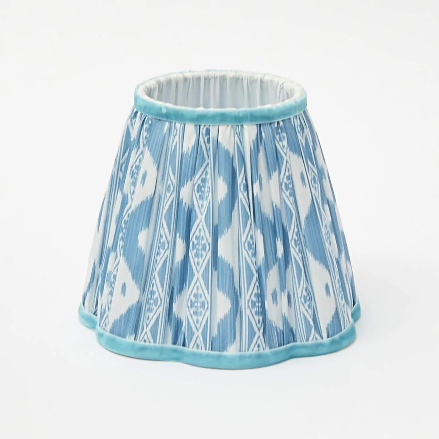 Mrs. Alice Rattan Bardot Rechargeable Lamp with Blue Ikat Shade (18cm)< Rechargeable Table Lamps