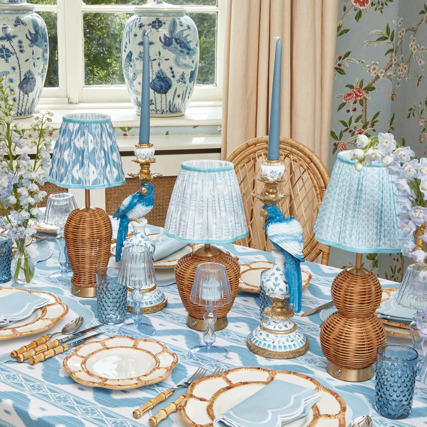 Mrs. Alice Rattan Bardot Rechargeable Lamp< Rechargeable Table Lamps | Lamp Stands