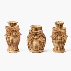 Mrs. Alice Rattan Bow Vases (Set of 3)< Vases | Vases & Planters