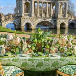 Mrs. Alice Rattan Hot Air Balloon with Green Grosgrain Bow< Spring Decorations