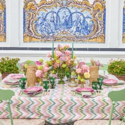 Mrs. Alice Rattan Hurricane Lantern (Pair)< Summer Glassware | Summer Candleware