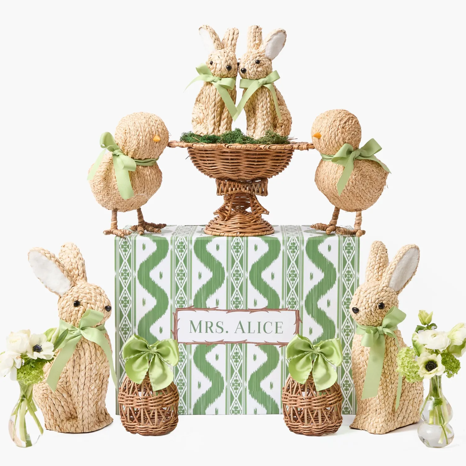 Mrs. Alice Rattan Meadow Decoration Set< Spring Decorations