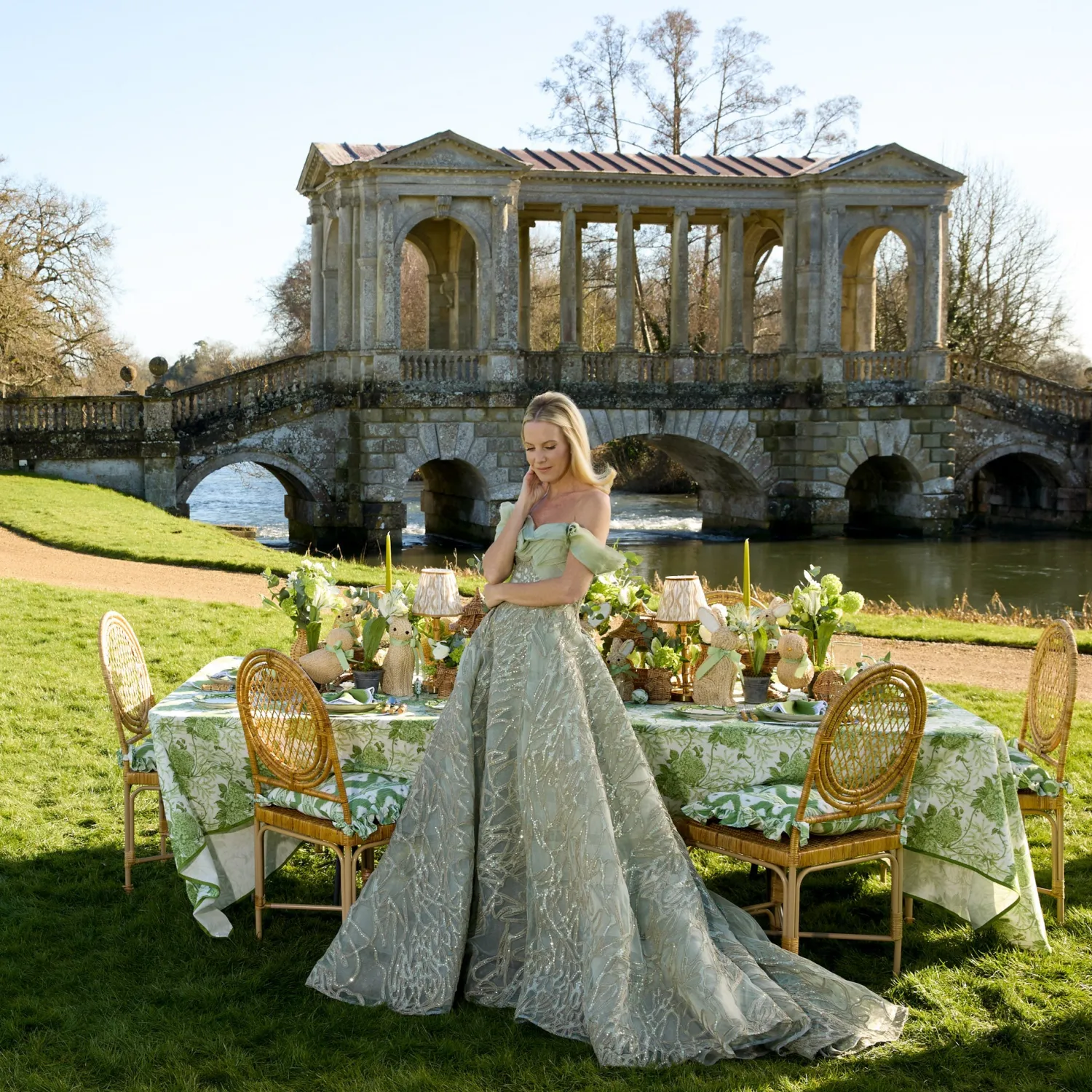 Mrs. Alice Rattan Meadow Decoration Set< Spring Decorations