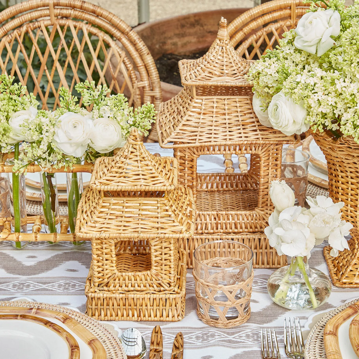 Mrs. Alice Rattan Pagoda Lantern< Year-round Decorations | Spring Decorations