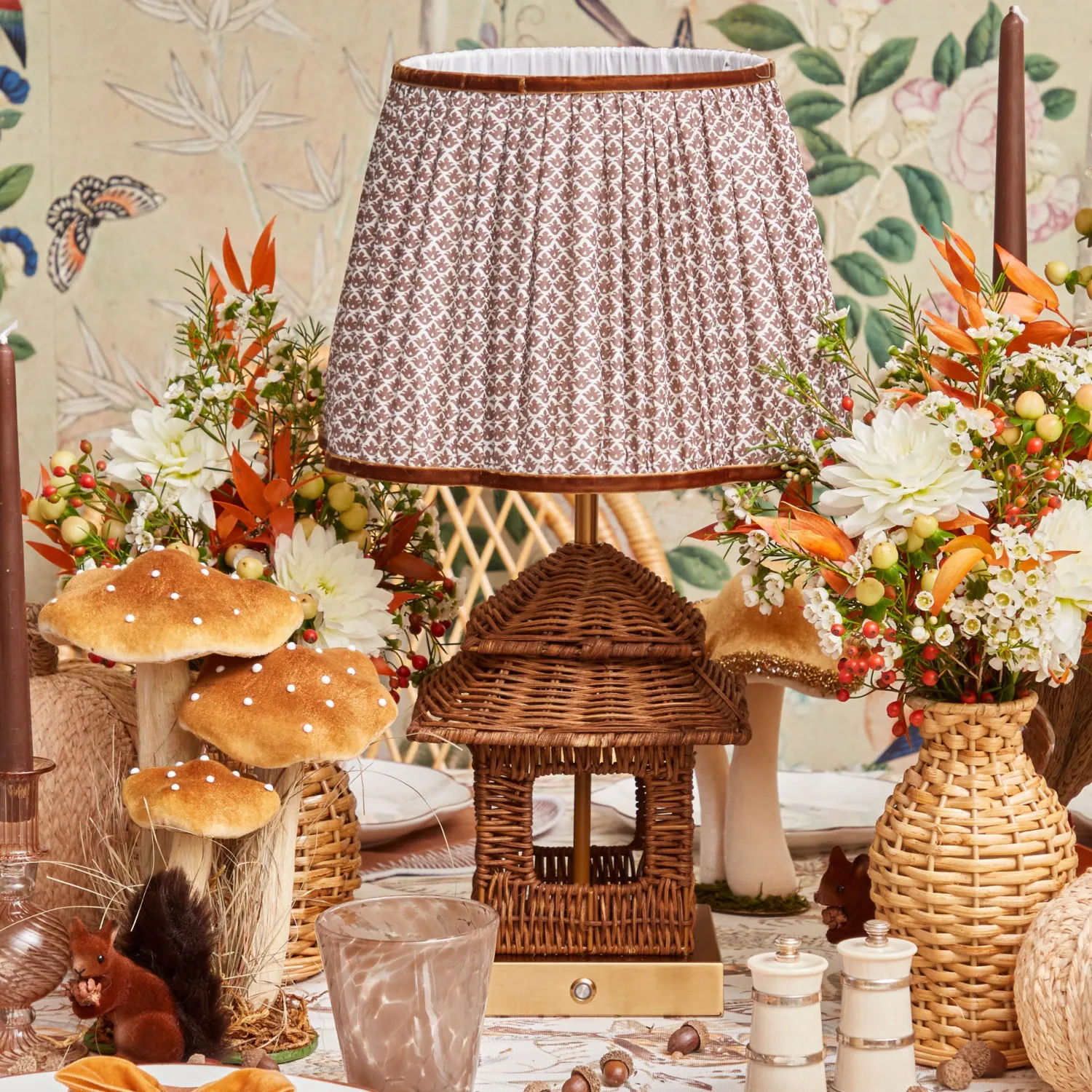 Mrs. Alice Rattan Rechargeable Pagoda Lamp< Rechargeable Table Lamps | Lamp Stands