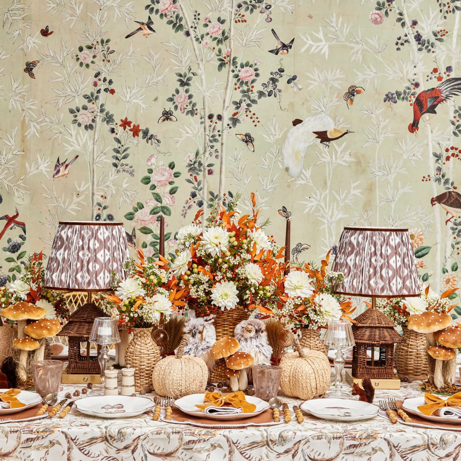 Mrs. Alice Rattan Rechargeable Pagoda Lamp< Rechargeable Table Lamps | Lamp Stands