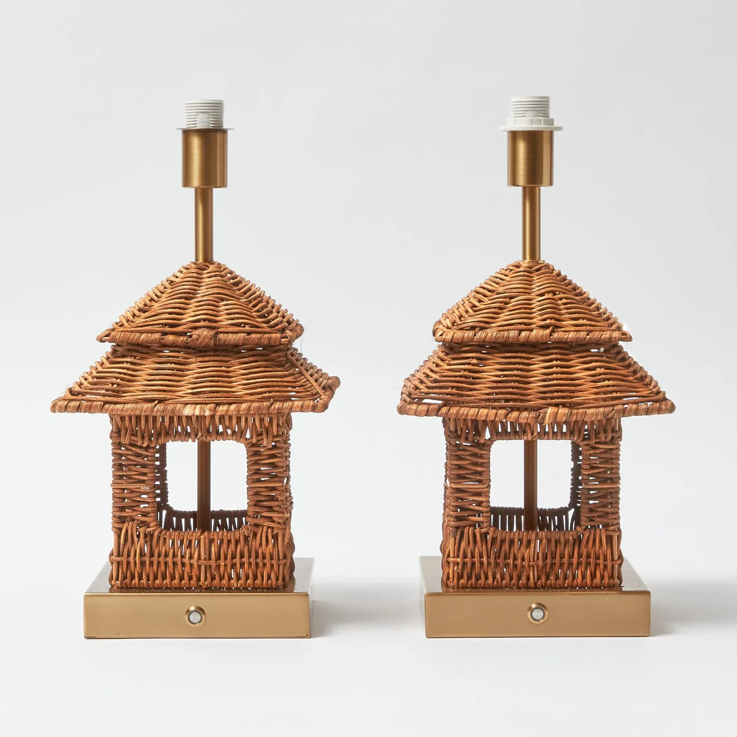 Mrs. Alice Rattan Rechargeable Pagoda Lamp< Rechargeable Table Lamps | Lamp Stands