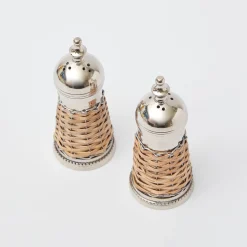 Mrs. Alice Rattan Salt & Pepper Set< Summer Crockery | Crockery Sets