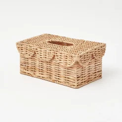 Mrs. Alice Rattan Tissue Box Holder< For The Rattan Lover | For The Homemaker