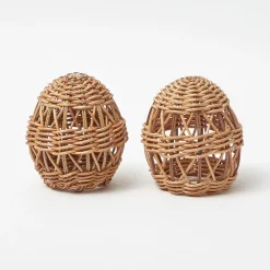 Mrs. Alice Rattan Woven Egg Family< Spring Decorations