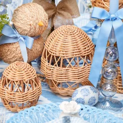 Mrs. Alice Rattan Woven Egg Family< Spring Decorations
