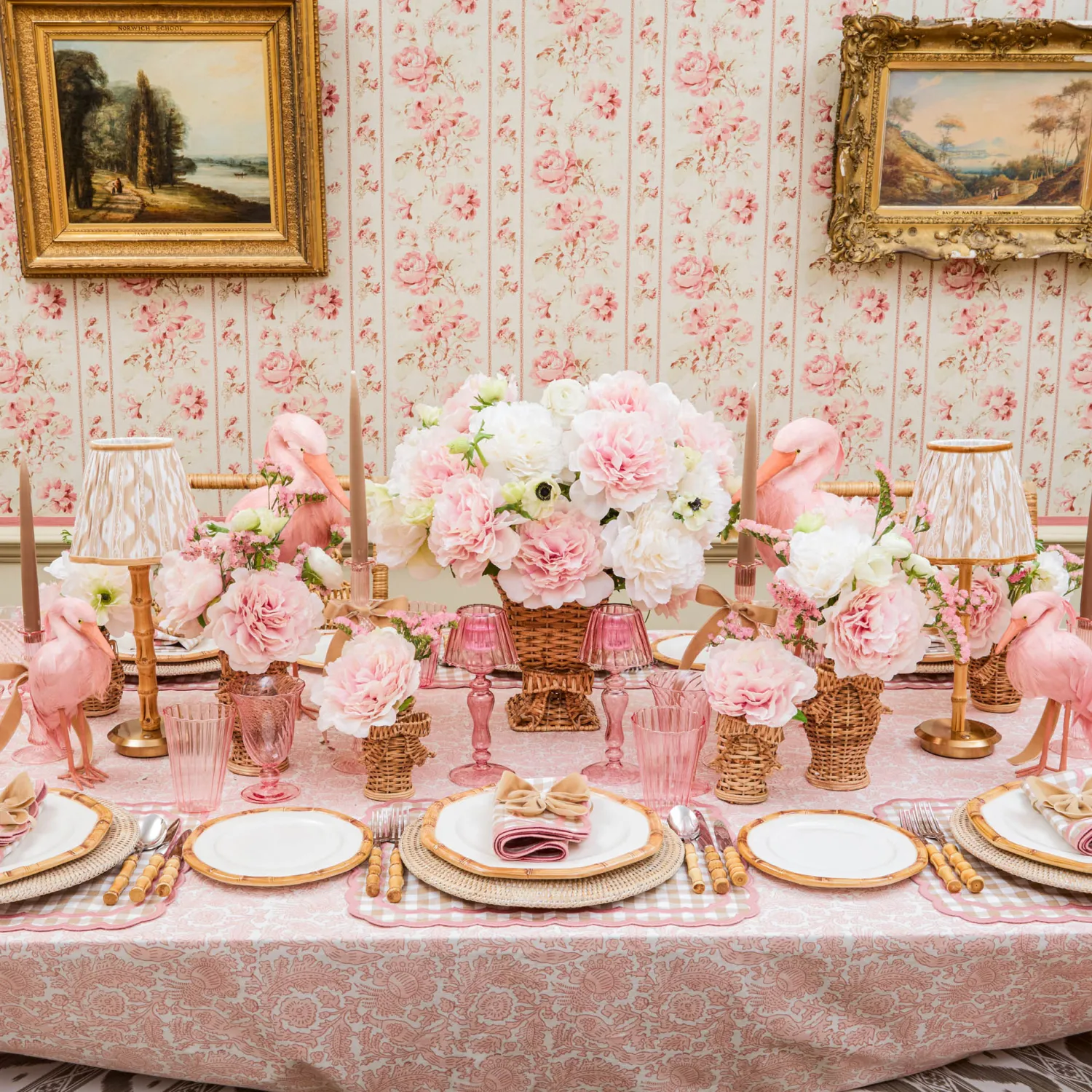 Mrs. Alice Rechargeable Bamboo Lamp with Putty Ikat Shade (18cm)< Rechargeable Table Lamps | Summer Lighting