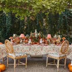 Mrs. Alice Rechargeable Bamboo Lamp with Orange Lotus Shade (18cm)< Rechargeable Table Lamps