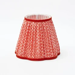 Mrs. Alice Rechargeable Bamboo Lamp with Orange Lotus Shade (18cm)< Rechargeable Table Lamps