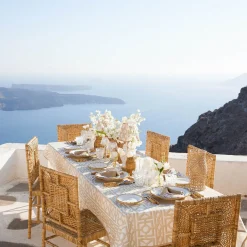 Mrs. Alice Rechargeable Bamboo Lamp with Putty Ikat Shade (18cm)< Rechargeable Table Lamps | Summer Lighting