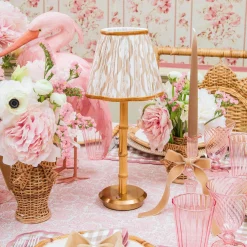 Mrs. Alice Rechargeable Bamboo Lamp with Putty Ikat Shade (18cm)< Rechargeable Table Lamps | Summer Lighting