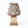 Mrs. Alice Rechargeable Lamp with Chocolate Ikat Shade (18cm)< Rechargeable Table Lamps | For Her