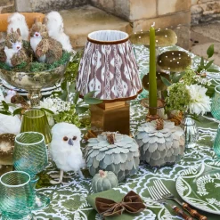 Mrs. Alice Rechargeable Lamp with Chocolate Ikat Shade (18cm)< Rechargeable Table Lamps | For Her