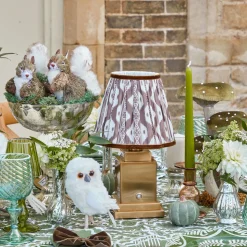 Mrs. Alice Rechargeable Lamp with Chocolate Ikat Shade (18cm)< Rechargeable Table Lamps | For Her