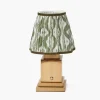 Mrs. Alice Rechargeable Lamp with Olive Ikat Shade (18cm)< Rechargeable Table Lamps