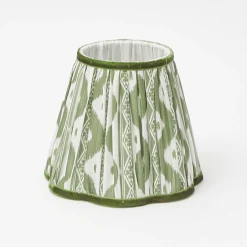 Mrs. Alice Rechargeable Lamp with Olive Ikat Shade (18cm)< Rechargeable Table Lamps