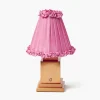 Mrs. Alice Rechargeable Lamp with Pink Frilled Shade (18cm)< Rechargeable Table Lamps | Summer Lighting