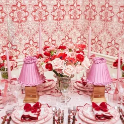 Mrs. Alice Rechargeable Lamp with Pink Frilled Shade (18cm)< Rechargeable Table Lamps | Summer Lighting