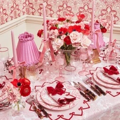 Mrs. Alice Rechargeable Lamp with Pink Frilled Shade (18cm)< Rechargeable Table Lamps | Summer Lighting