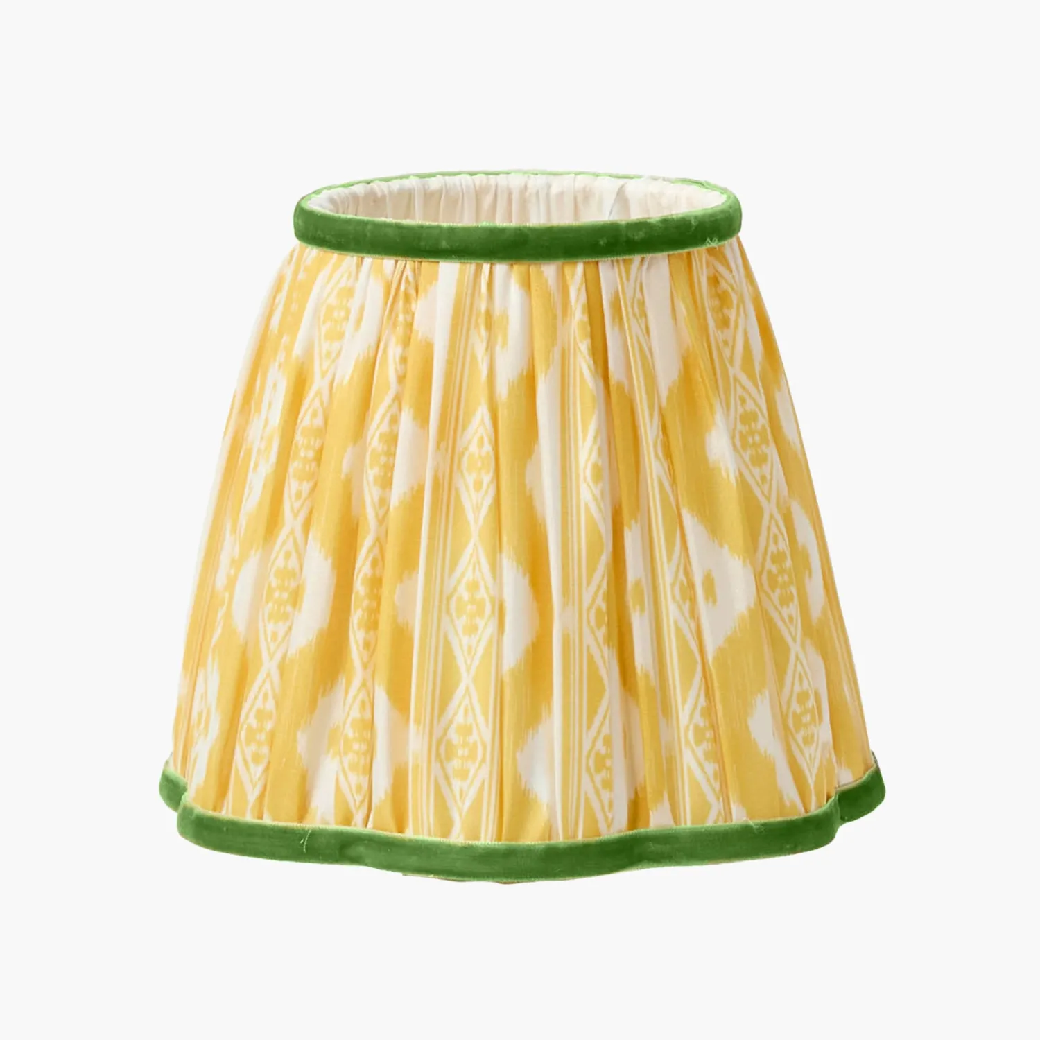 Mrs. Alice Rechargeable Lamp with Yellow & Green Ikat Shade (18cm)< Rechargeable Table Lamps