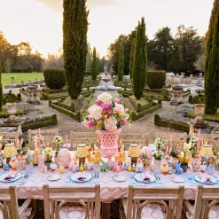 Mrs. Alice Rechargeable Lamp with Yellow & Green Ikat Shade (18cm)< Rechargeable Table Lamps