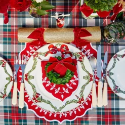 Mrs. Alice Red Bow Laurel Napkins (Set of 4)< Napkins