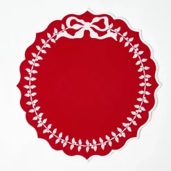 Mrs. Alice Red Bow Laurel Placemats (Set of 4)< Placemats