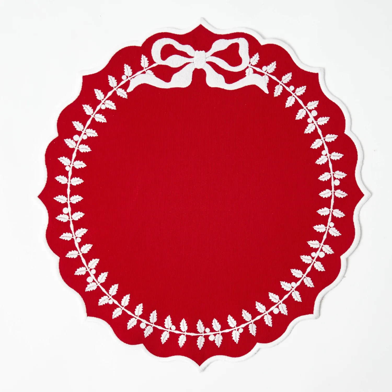 Mrs. Alice Red Bow Laurel Placemats (Set of 4)< Placemats