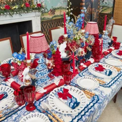 Mrs. Alice Red Ceramic Bow Candleholder (Pair)< Candle Holders