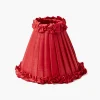 Mrs. Alice Red Frilled Silk Lampshade (18cm)< Lampshades