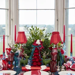 Mrs. Alice Red Frilled Silk Lampshade (18cm)< Lampshades