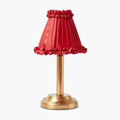 Mrs. Alice Red Frilled Silk Lampshade (18cm)< Lampshades