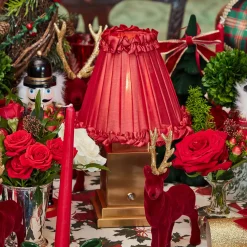 Mrs. Alice Red Frilled Silk Lampshade (18cm)< Lampshades