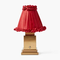 Mrs. Alice Red Frilled Silk Lampshade (18cm)< Lampshades